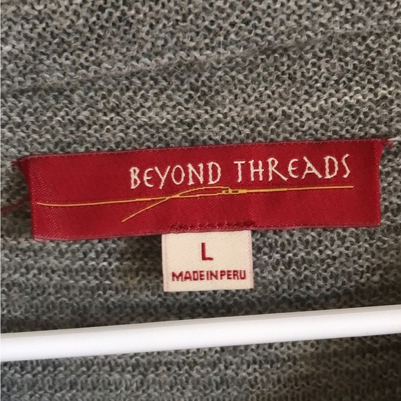 Beyond Threads Peru Alpaca and Wool Rib Funnel Neck Pullover Sweater Large - Picture 4 of 6